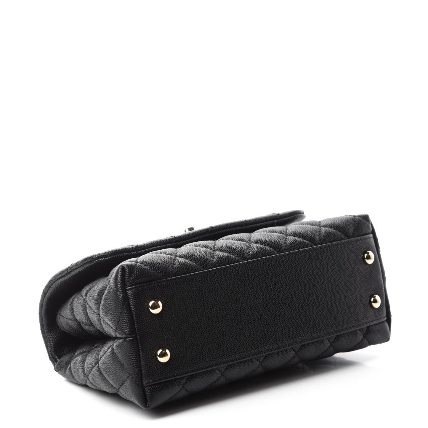 Caviar Quilted Mini Coco Handle Flap Black