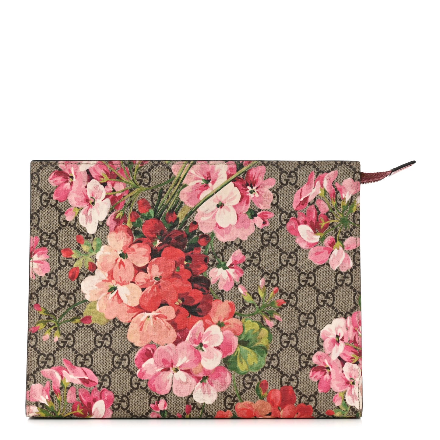 GG Supreme Monogram Blooms Large Cosmetic Case Beige Multicolor Dry Rose