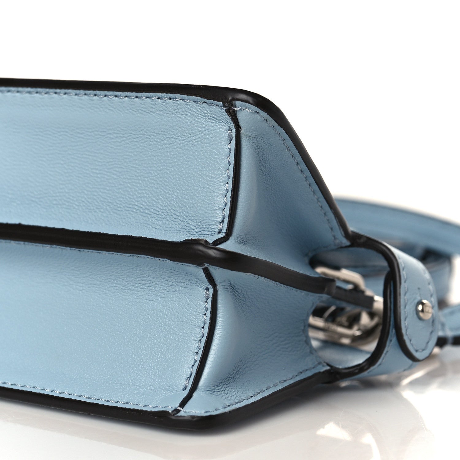 Fendi Shiny Nappa Nano Peekaboo Maxi Handle Satchel Azzurro Baby 9 of 10