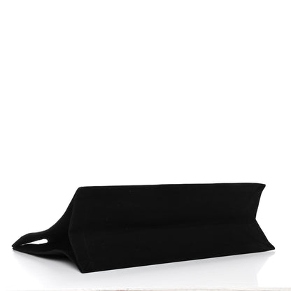 Saint Laurent Linen Calfskin Rive Gauche Tote Black 3 of 4