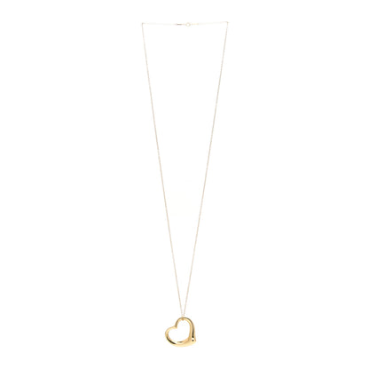 Tiffany 18K Yellow Gold Elsa Peretti Large Open Heart Pendant Necklace 3 of 8