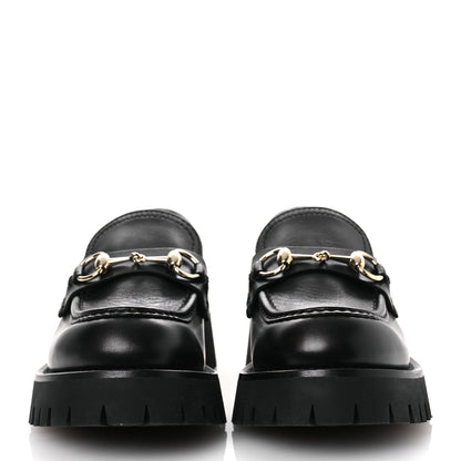 Gucci Betis Glamour Calfskin Womens Horsebit Loafers 37.5 Black 3 of 12