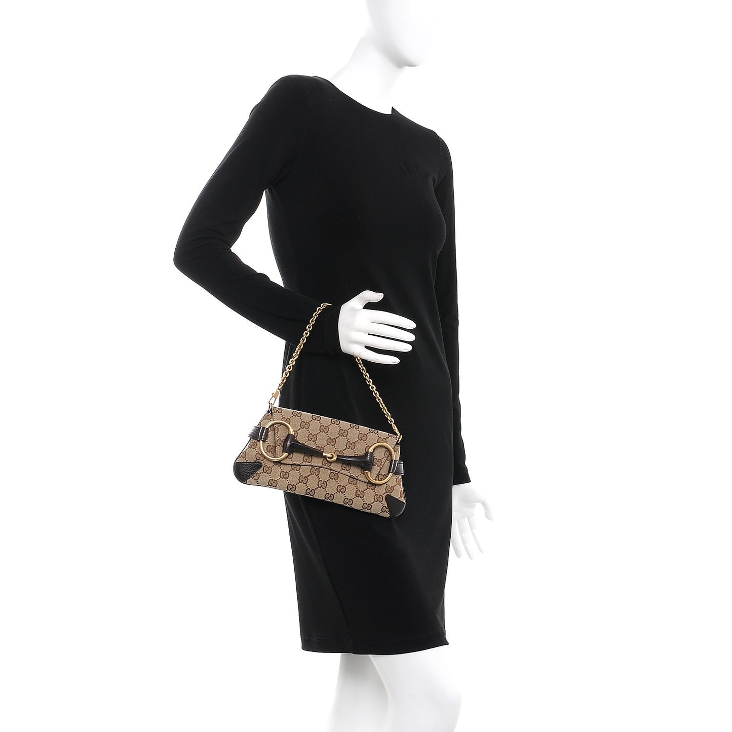 Monogram Horsebit Clutch Dark Brown