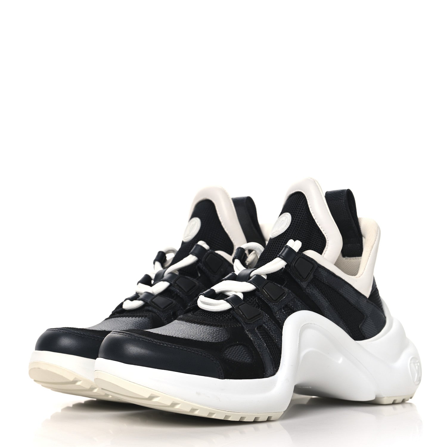 Louis Vuitton Calfskin Technical Nylon Damier Graphite LV Archlight Sneakers 36 Black White 4 of 10