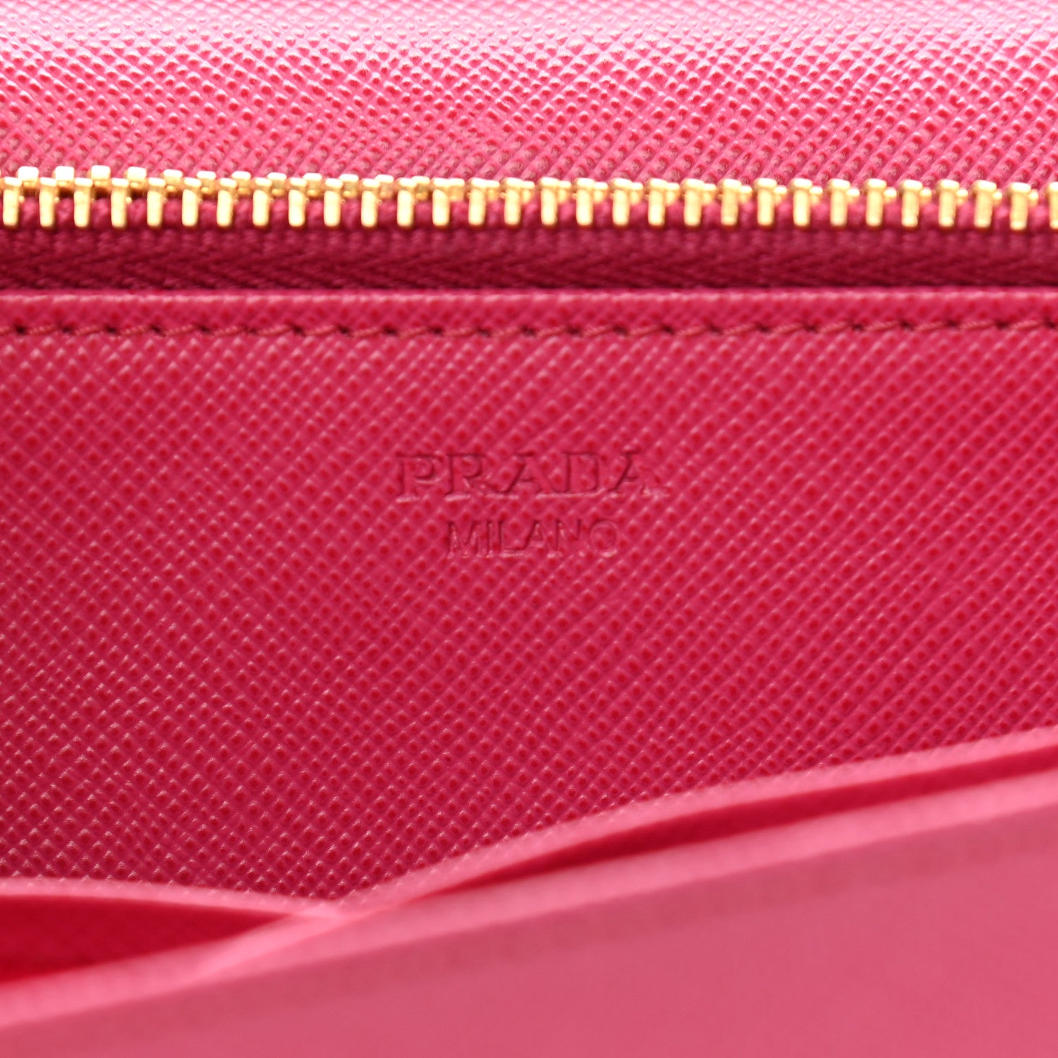 Prada Saffiano Metal Mini Crossbody Wallet Ibisco 6 of 10