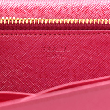 Prada Saffiano Metal Mini Crossbody Wallet Ibisco 6 of 10