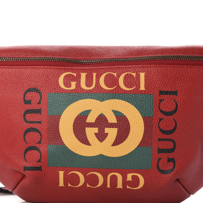 Gucci Grained Calfskin Logo Belt Bag Hibiscus Red 10 of 10