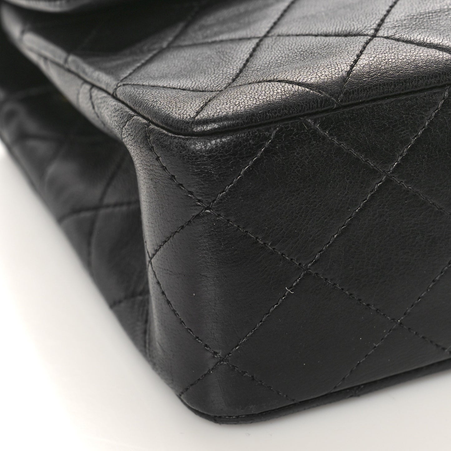 Lambskin Quilted Mini Square Flap Bag Black