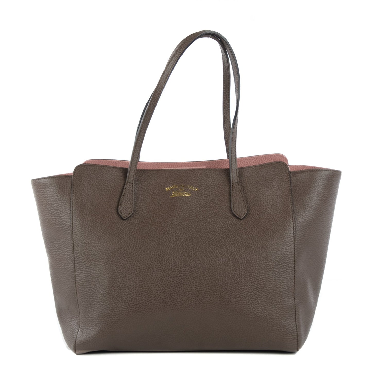 Dollar Calfskin Medium Swing Tote Grey Field Soft Pink