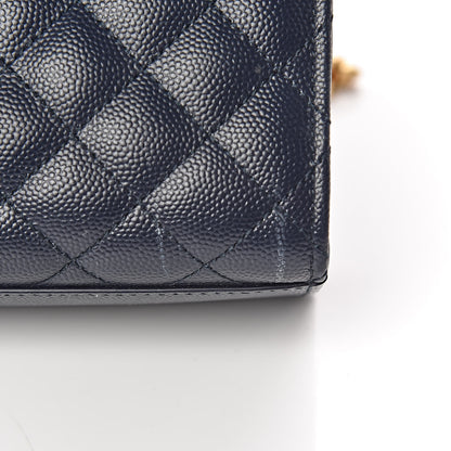 Saint Laurent Grain De Poudre Mixed Matelasse Large Triquilt Monogram Satchel Deep Marine 12 of 25
