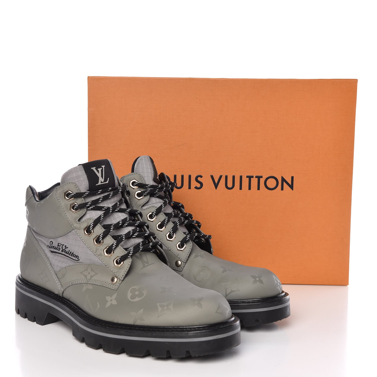 Louis Vuitton Monogram Titanium Mens Oberkampf Ankle Boots 7 9 of 9