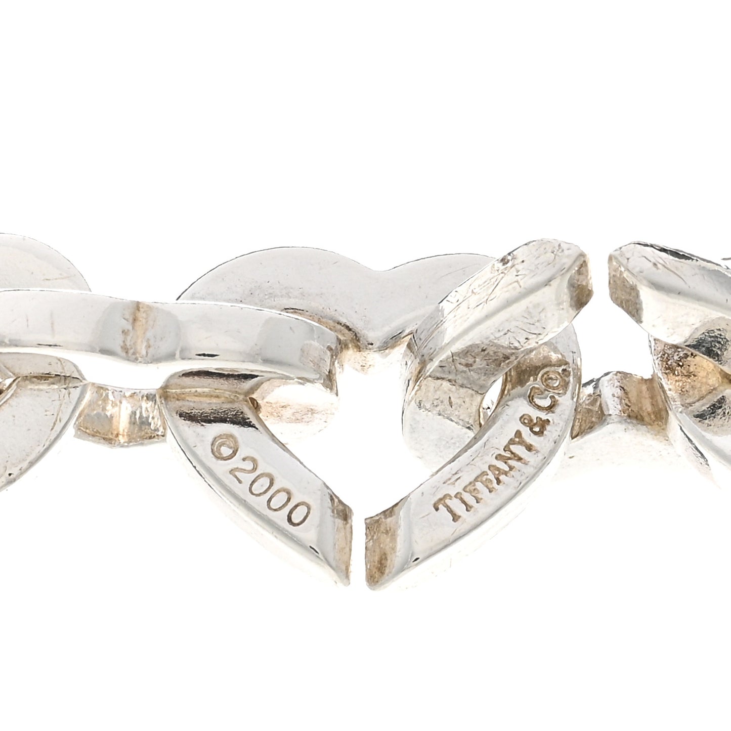 Sterling Silver 18K Yellow Gold Heart Link Necklace