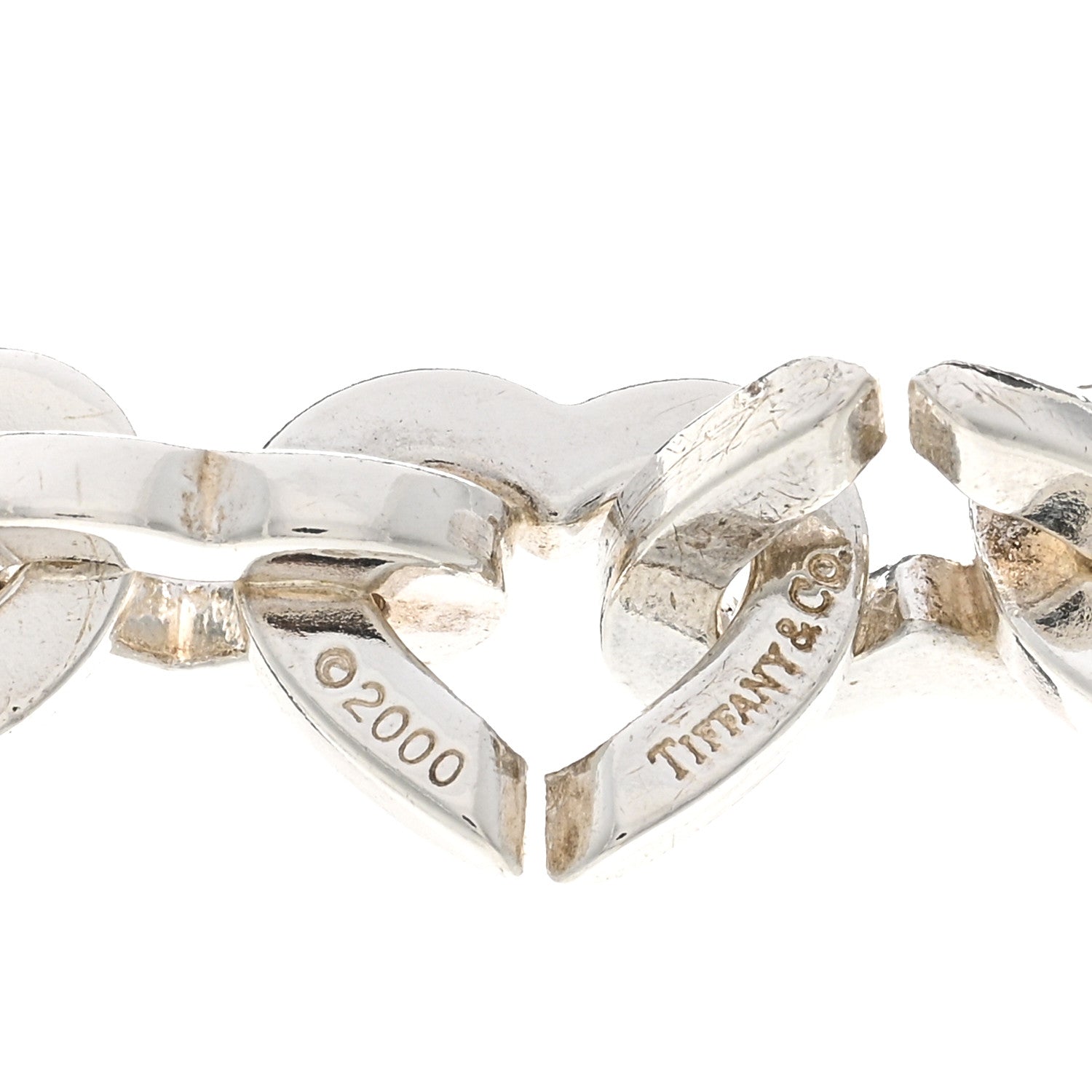 Tiffany Sterling Silver 18K Yellow Gold Heart Link Necklace 4 of 4
