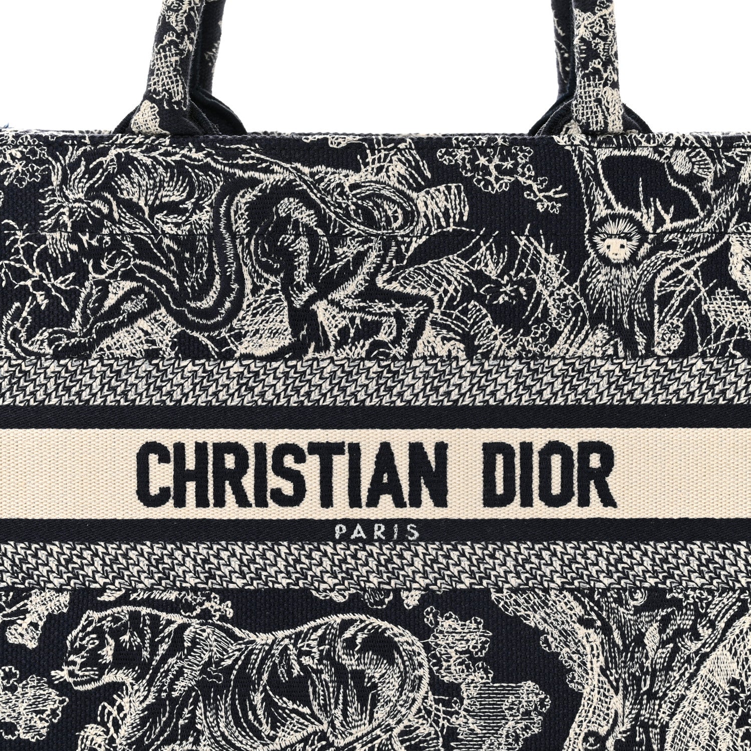 Christian Dior Canvas Embroidered Small Dioriviera Toile De Jouy Book Tote Blue 8 of 10