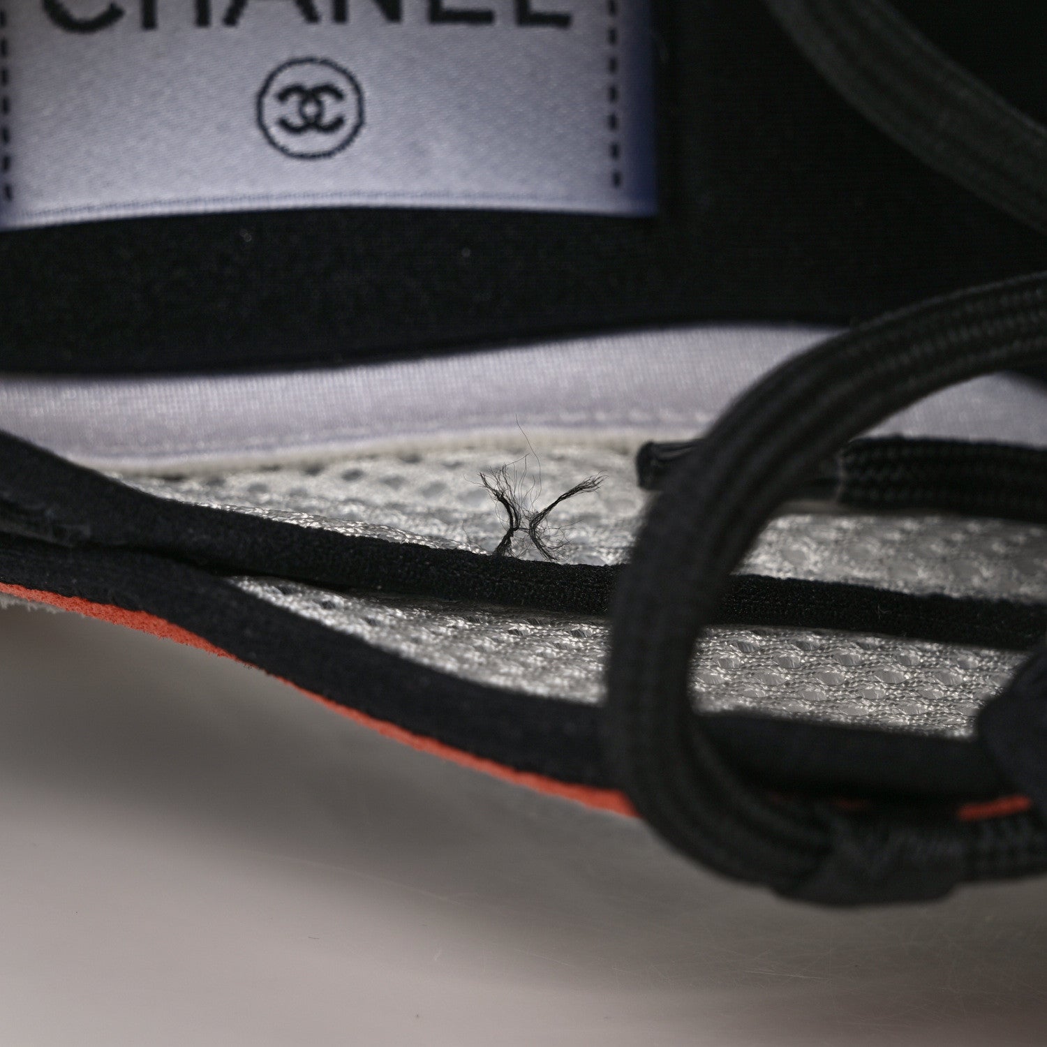 Chanel Fabric Suede CC Sneakers 37 White Light Grey Pink 10 of 10