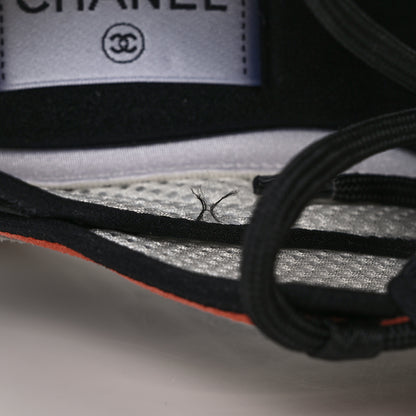 Chanel Fabric Suede CC Sneakers 37 White Light Grey Pink 10 of 10