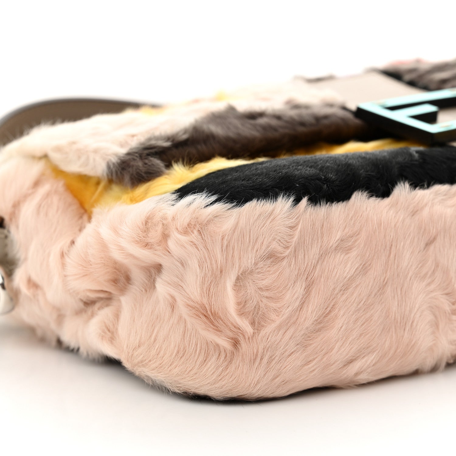 Fendi Astrakhan Fur Geometric Print Re-Edition Baguette Multicolor Tortora 9 of 12