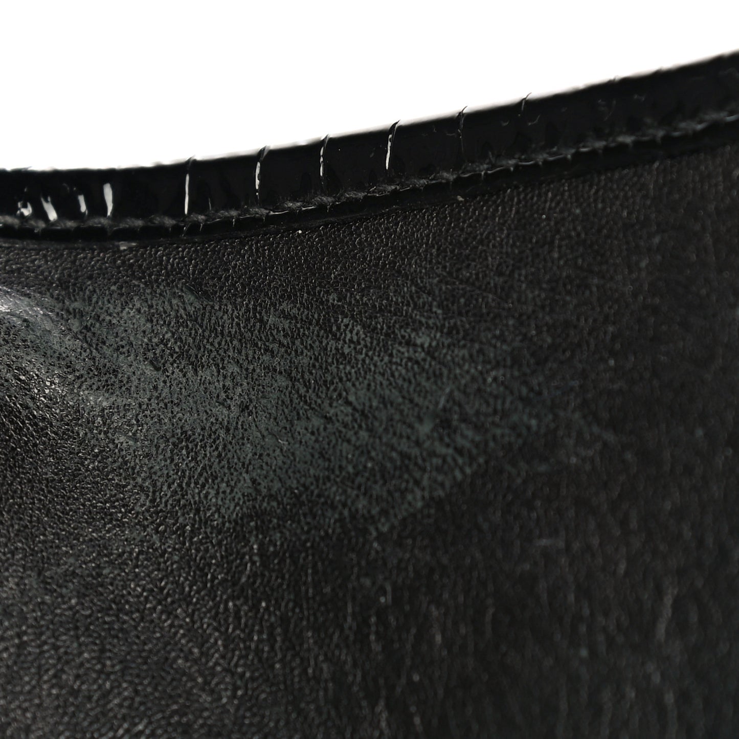 Patent Crocodile Embossed Lambskin Monogram Medium Niki Chain Satchel Black