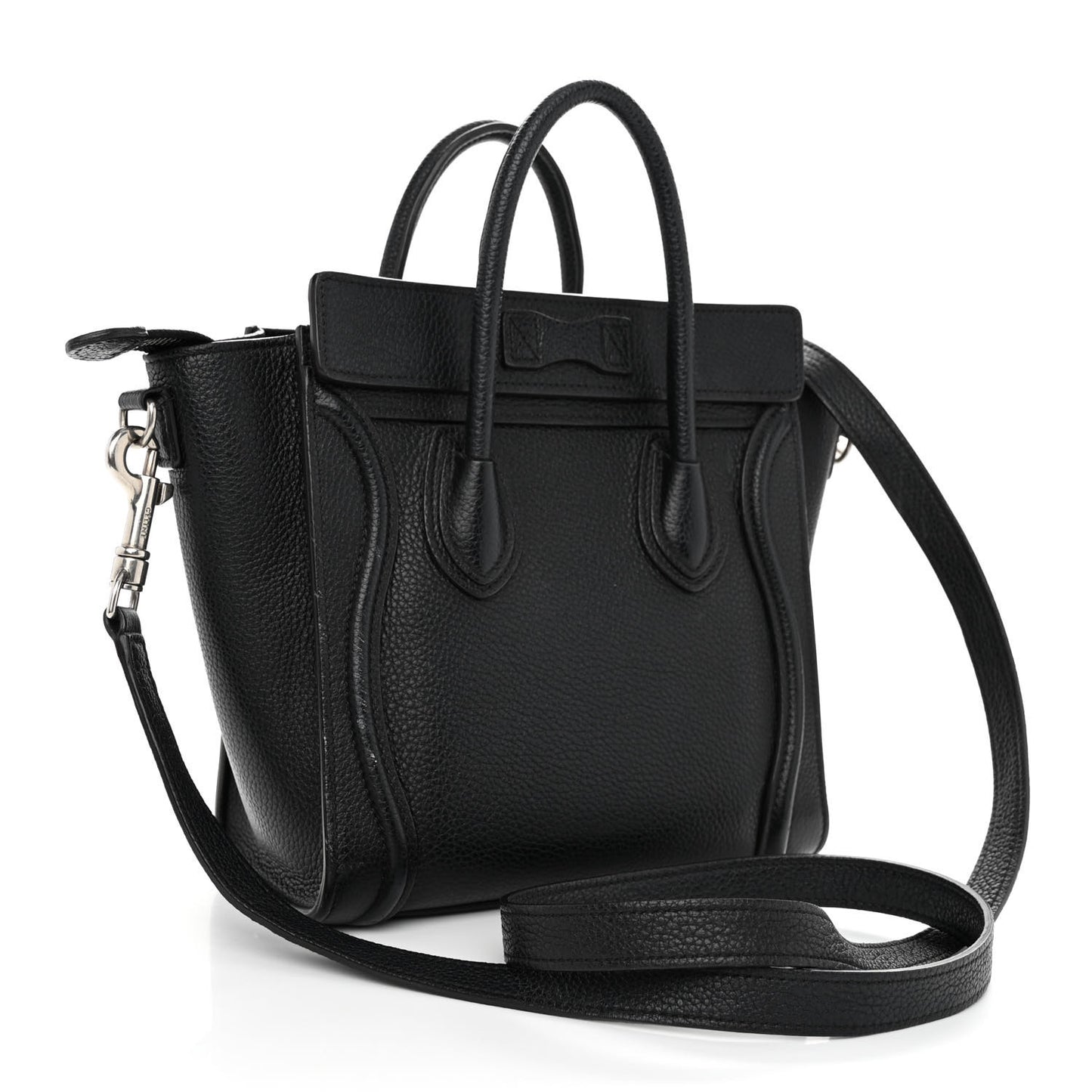 Drummed Calfskin Nano Luggage Black