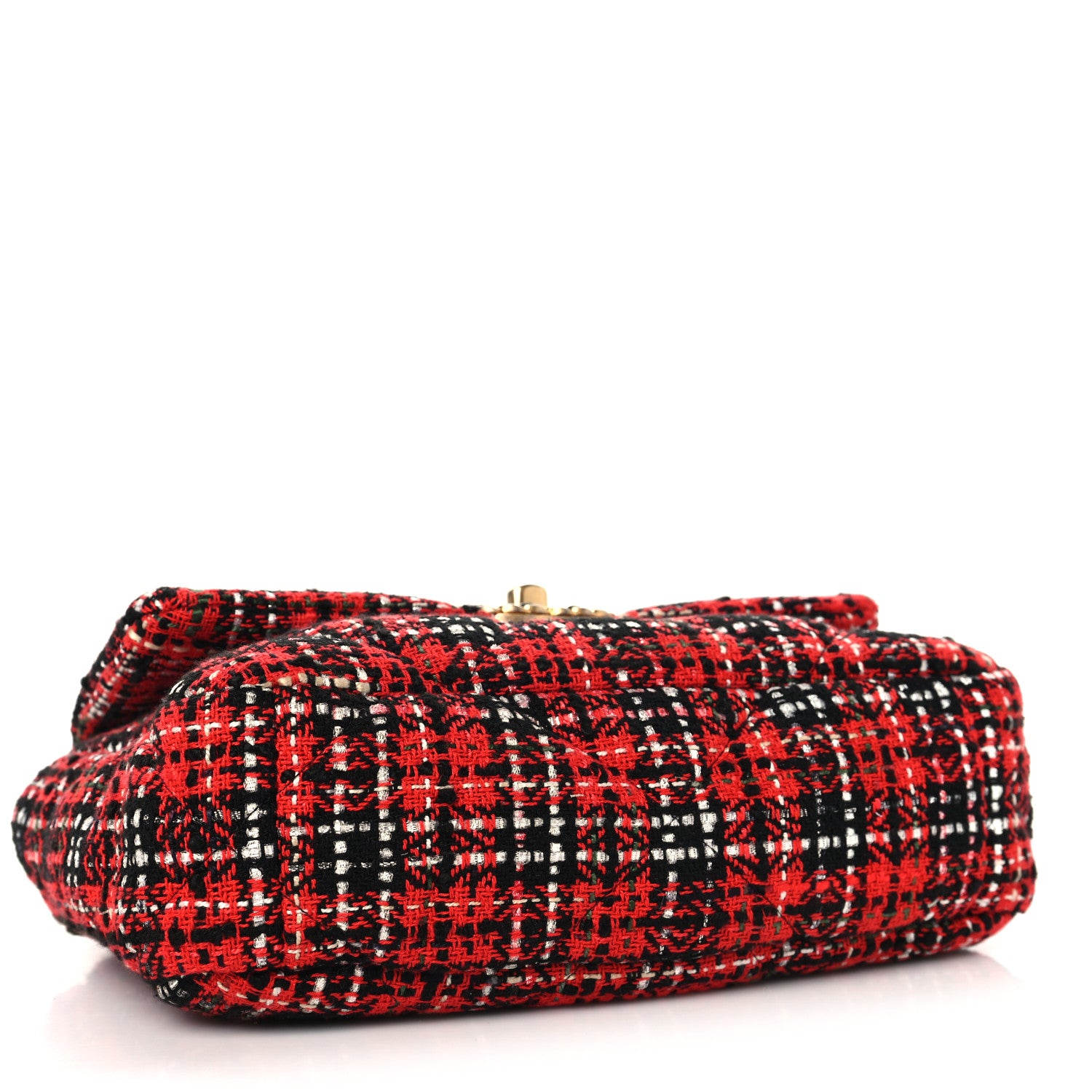 Chanel Tweed Quilted Medium Chanel 19 Flap Red Black 4 of 10