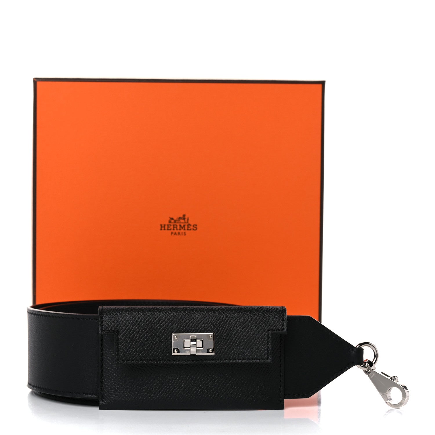 Hermes Swift Epsom Pocket Kelly Shoulder Strap Black 9 of 9