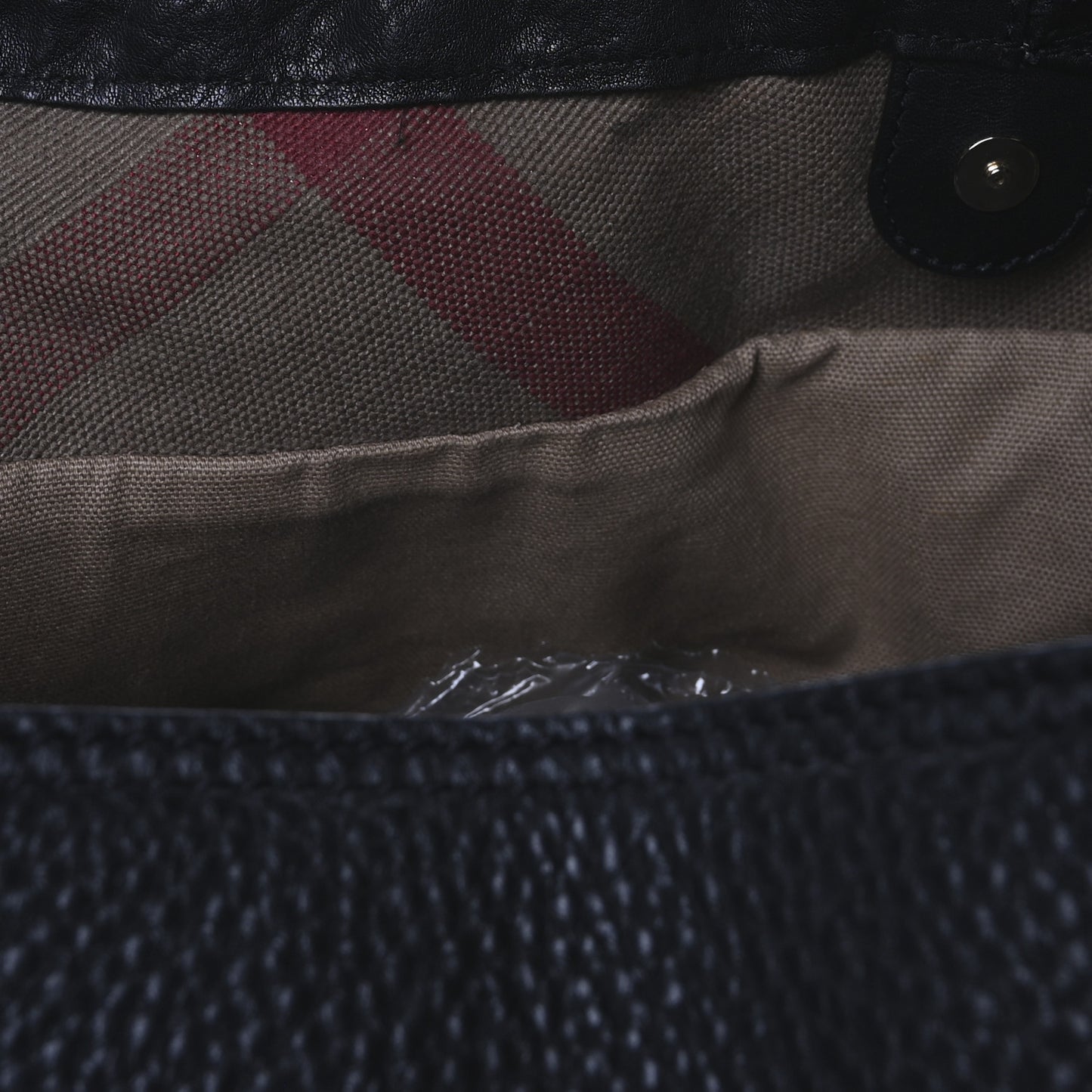 Grainy Calfskin Canvas Mega Check Medium Ashby Hobo Black