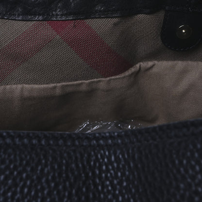 Burberry Grainy Calfskin Canvas Mega Check Medium Ashby Hobo Black 12 of 12