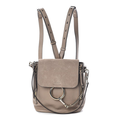 Chloe Suede Calfskin Small Faye Backpack Motty Grey 1 of 9