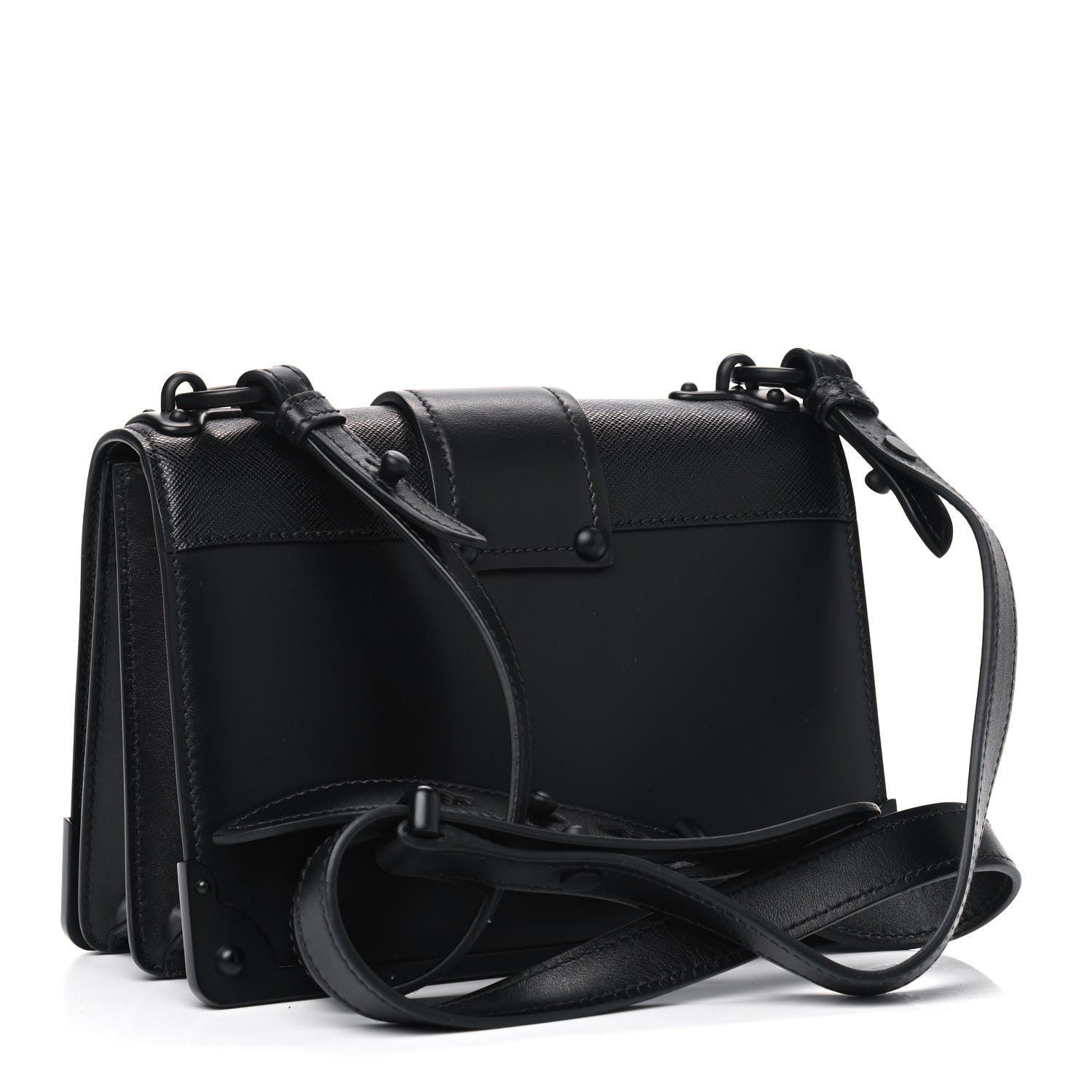 Prada City Calfskin Saffiano Cahier Bag Black 2 of 4