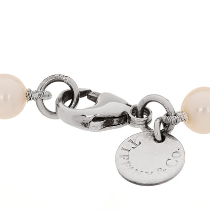 Tiffany Sterling Silver Cultured Pearl Ziegfeld Bracelet 5 of 5