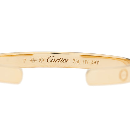 Cartier 18K Yellow Gold LOVE Cuff Bracelet 17 2 of 3