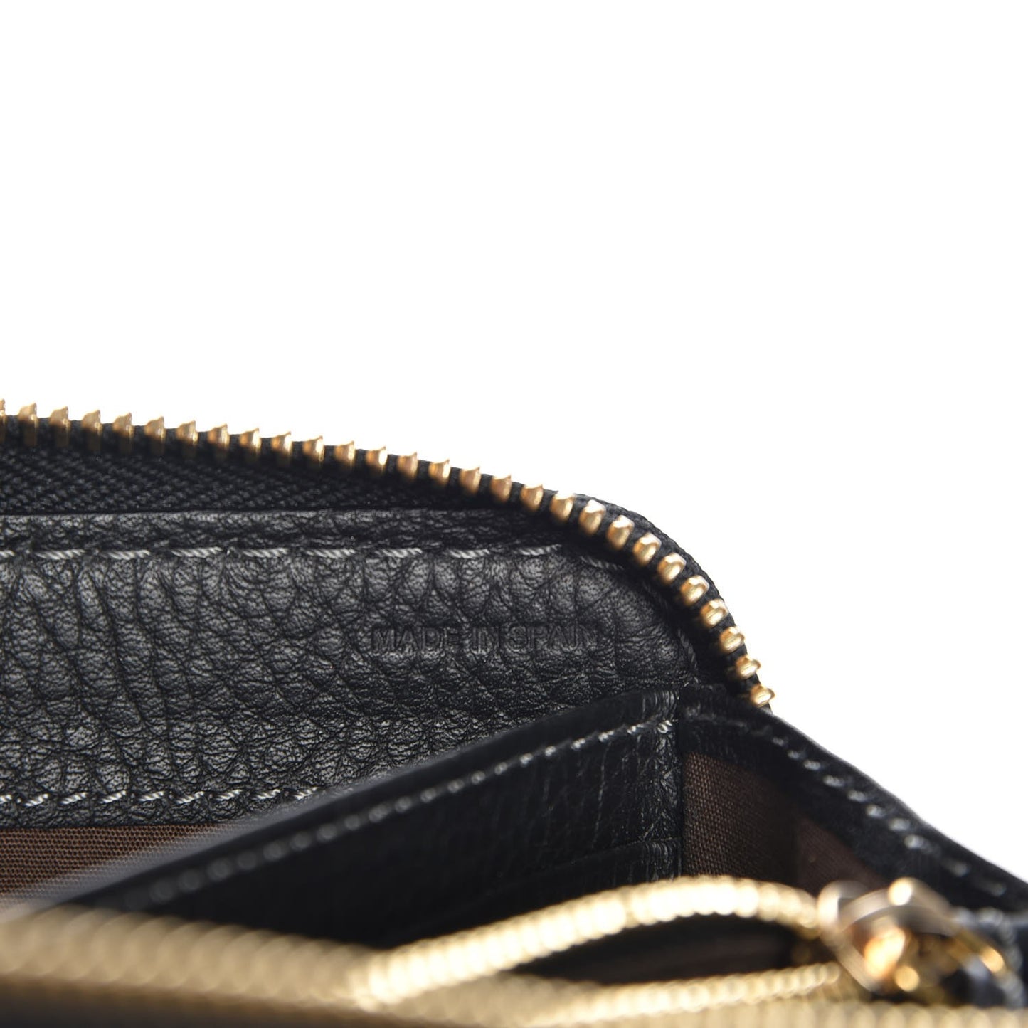 Grained Calfskin Marcie Long Zip Around Wallet Black