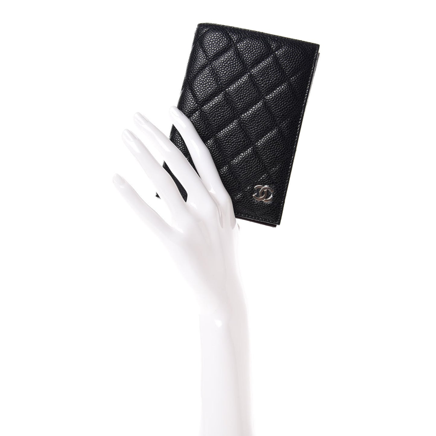 Caviar Quilted Passport Holder Black