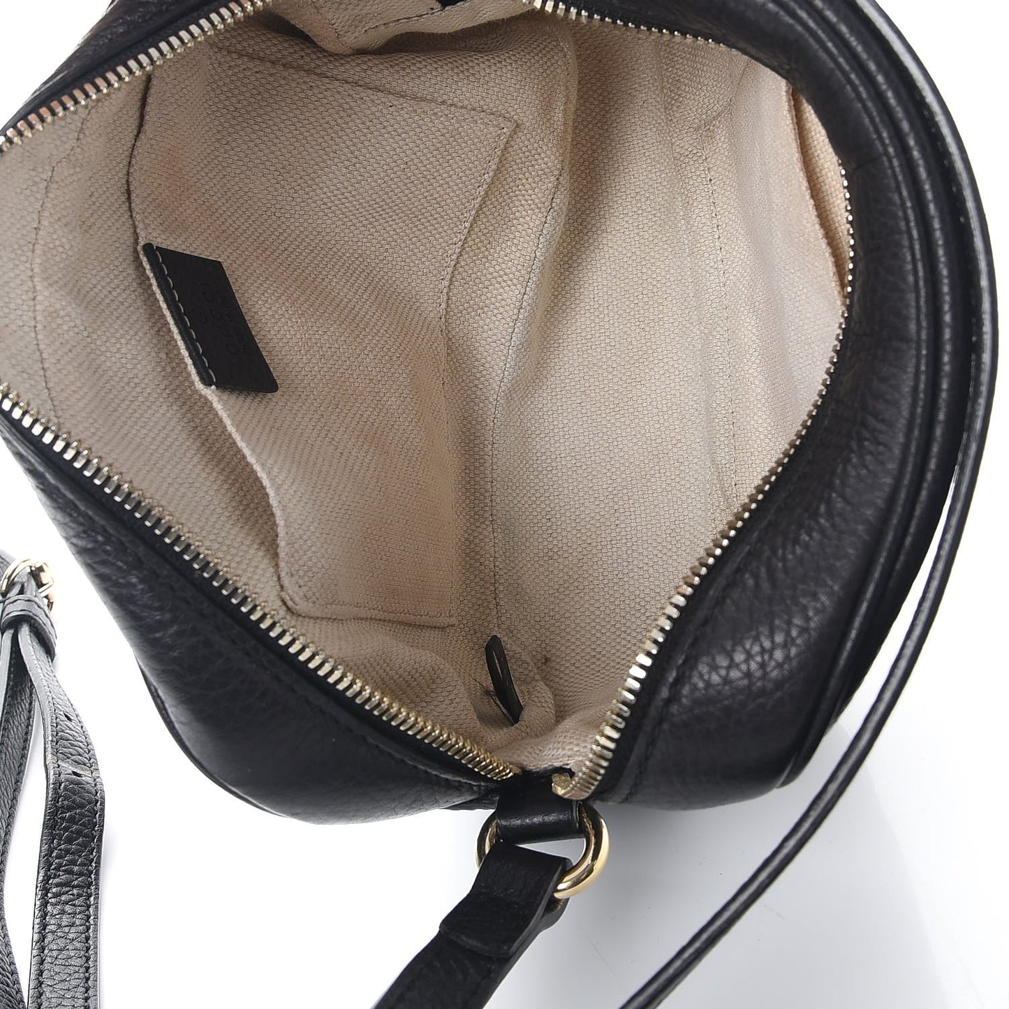 Pebbled Calfskin Small Soho Disco Bag Black