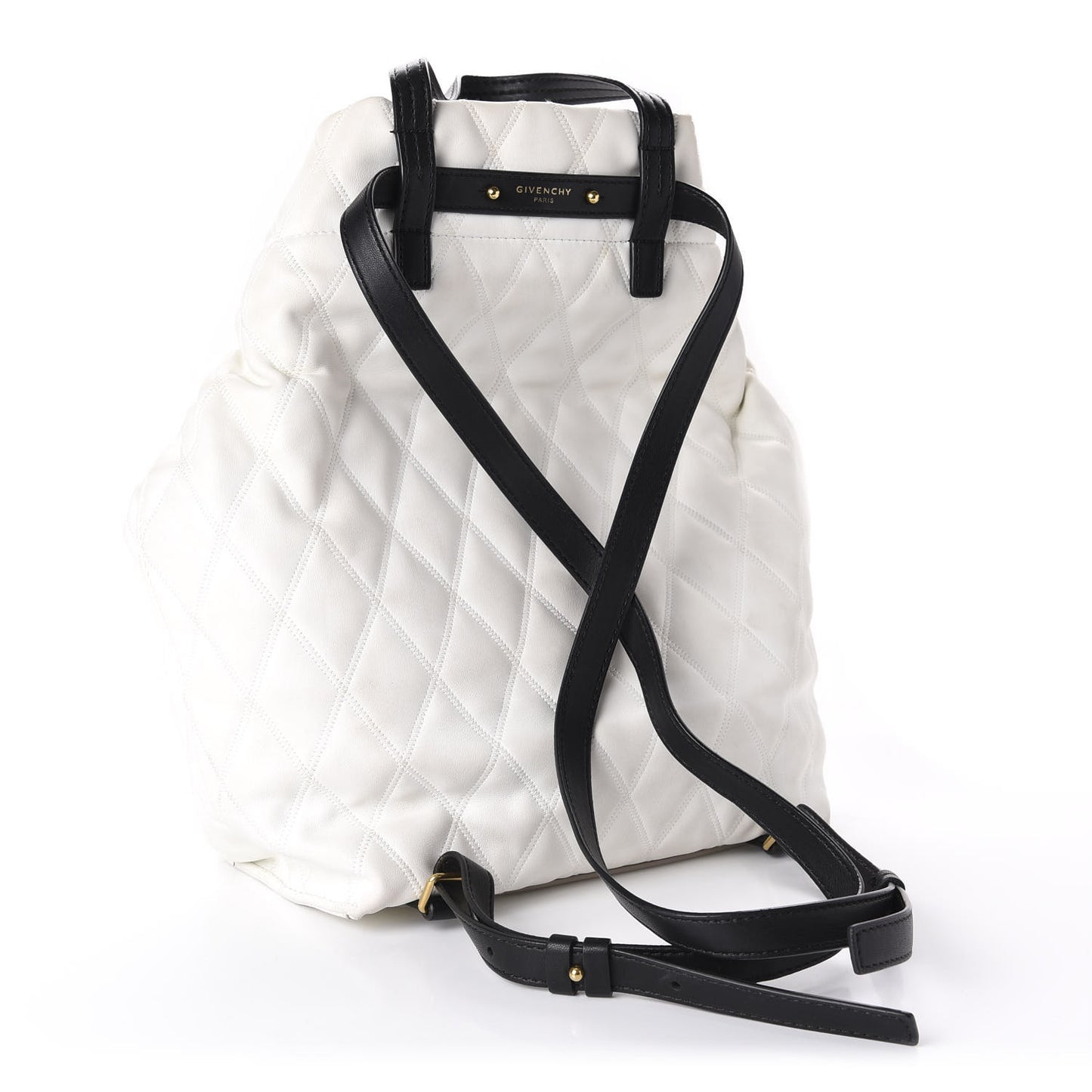 Rubberized Canvas Quilted Duo Backpack White