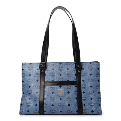 MCM Visetos Shopper Tote Blue 1 of 9