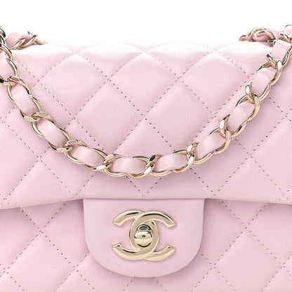 Chanel Iridescent Calfskin Quilted Mini Rectangular Flap Light Pink 10 of 11