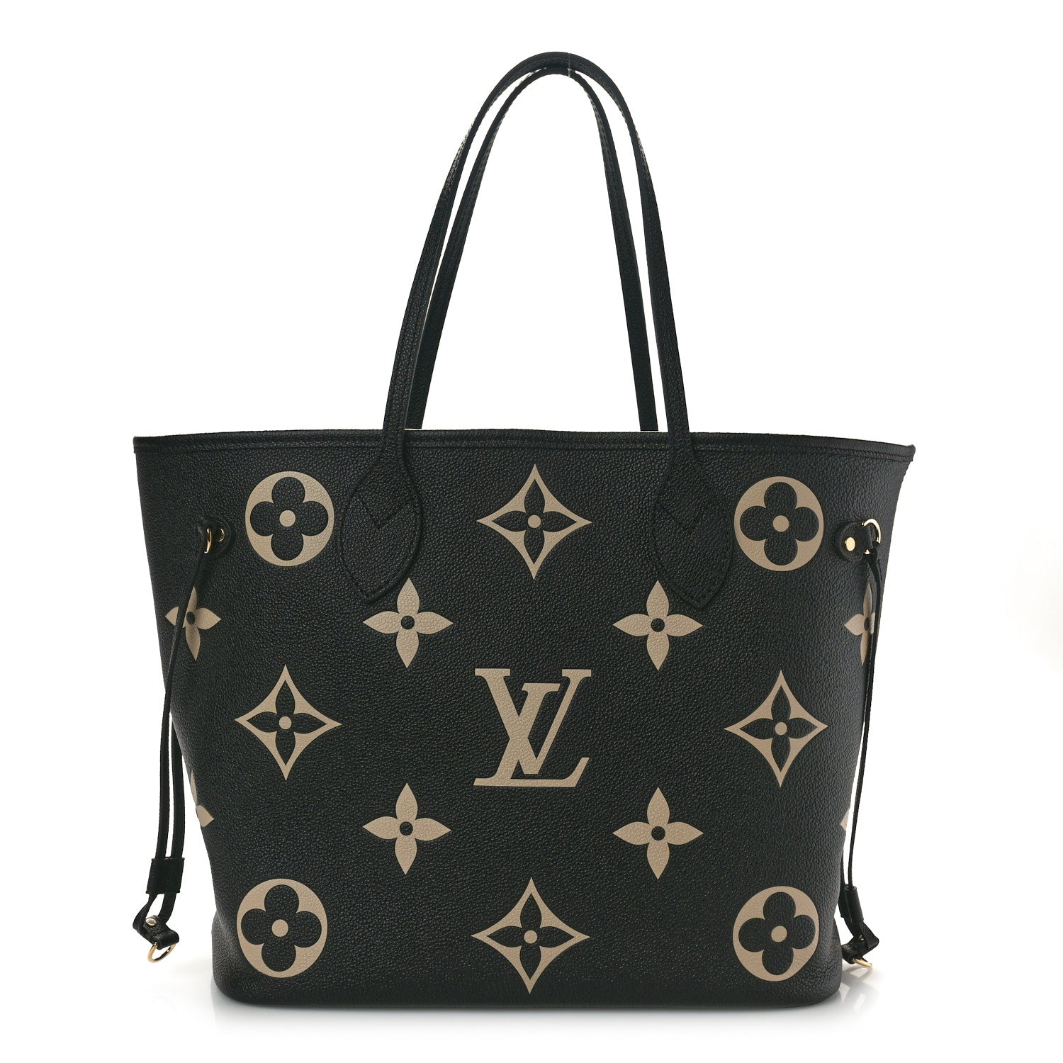 Louis Vuitton Empreinte Monogram Giant Neverfull MM Black Beige 1 of 10