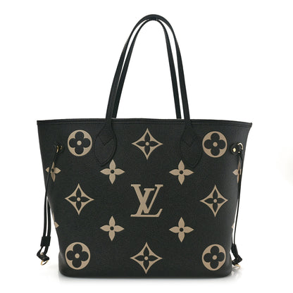Louis Vuitton Empreinte Monogram Giant Neverfull MM Black Beige 1 of 10