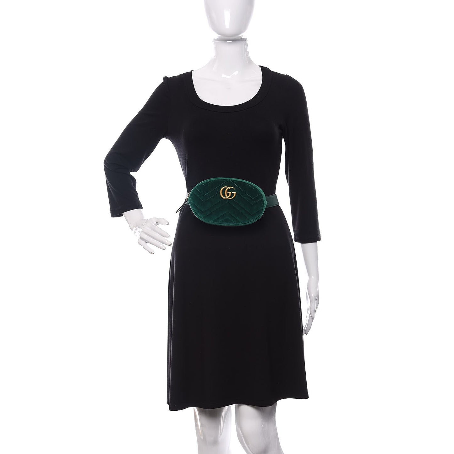 Velvet Matelasse GG Marmont Belt Bag 95 38 Green