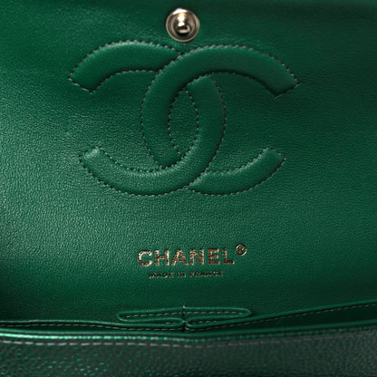 Chanel Metallic Caviar Quilted Medium Double Flap Green 6 of 11
