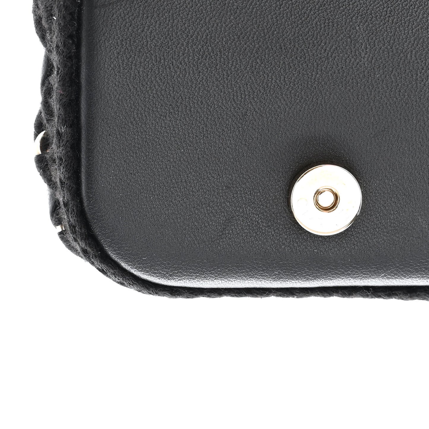 Calfskin Crochet Embroidered Quilted Mini Clutch with Chain Black