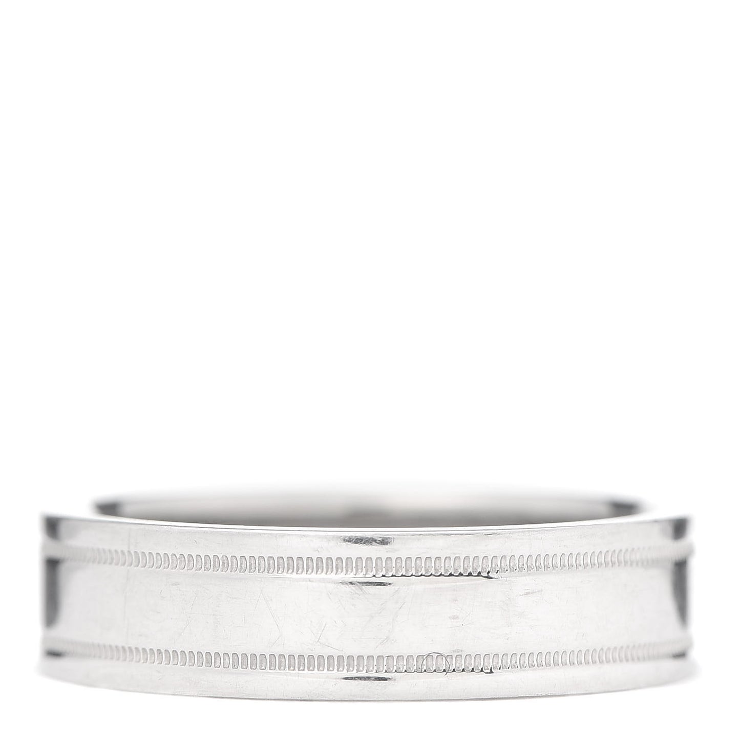 Platinum 6mm Essential Double Milgrain Band Ring 66 11.5
