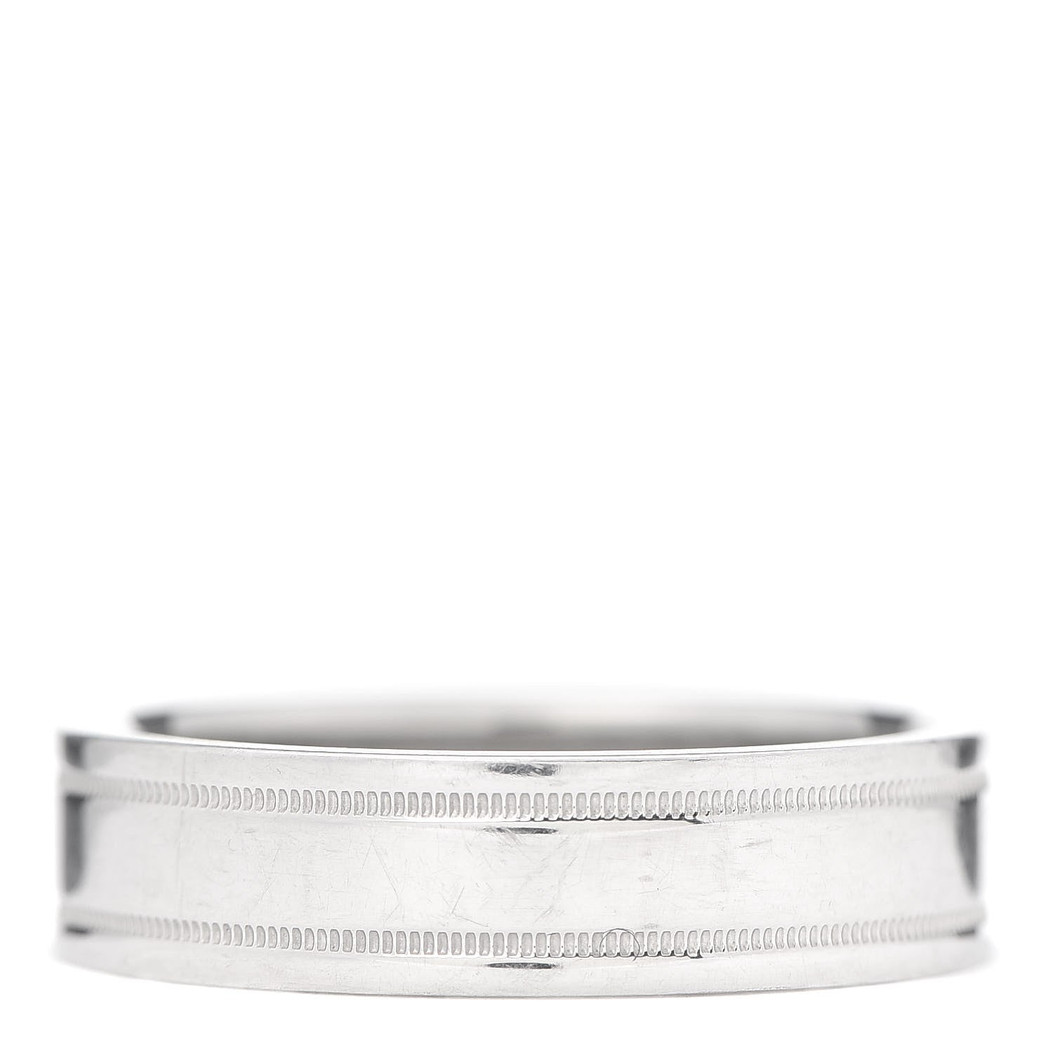 Tiffany Platinum 6mm Essential Double Milgrain Band Ring 66 11.5 3 of 4