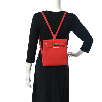 Hermes Taurillon Clemence Kelly Ado Backpack Rouge Casaque 3 of 10