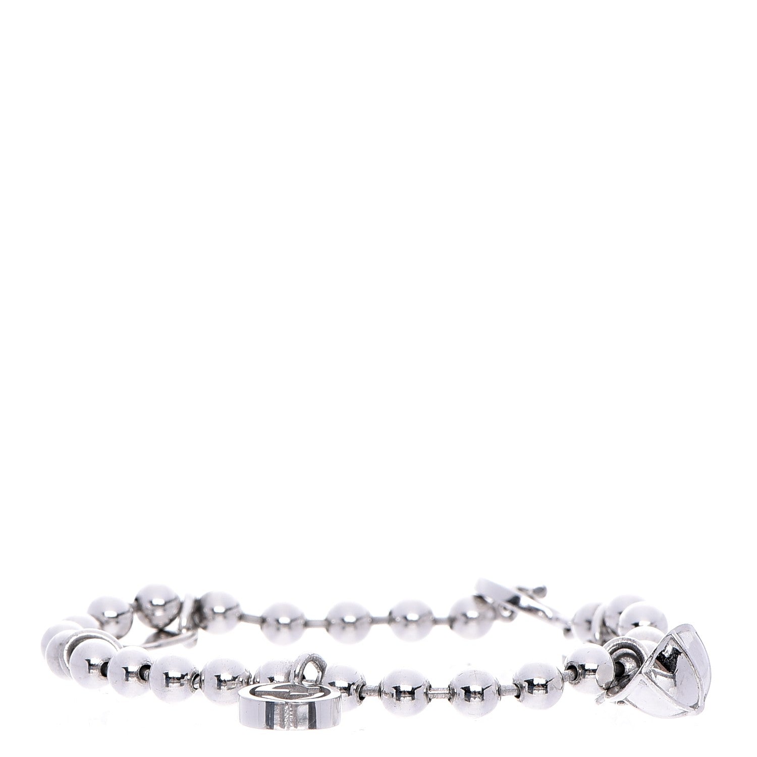 Gucci Sterling Silver Boule Five Charm Bracelet 1 of 8