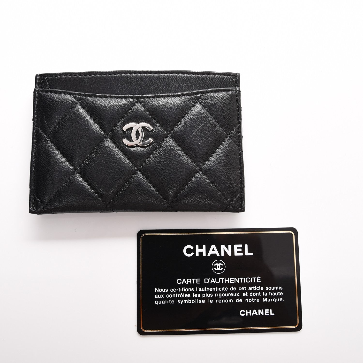 Chanel Lambskin Quilted Card Holder Black 8 of 8
