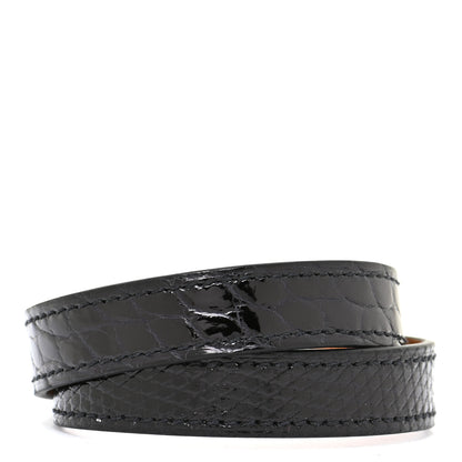 Hermes Shiny Alligator Lizard Kelly Double Tour Bracelet T2 Black 3 of 9
