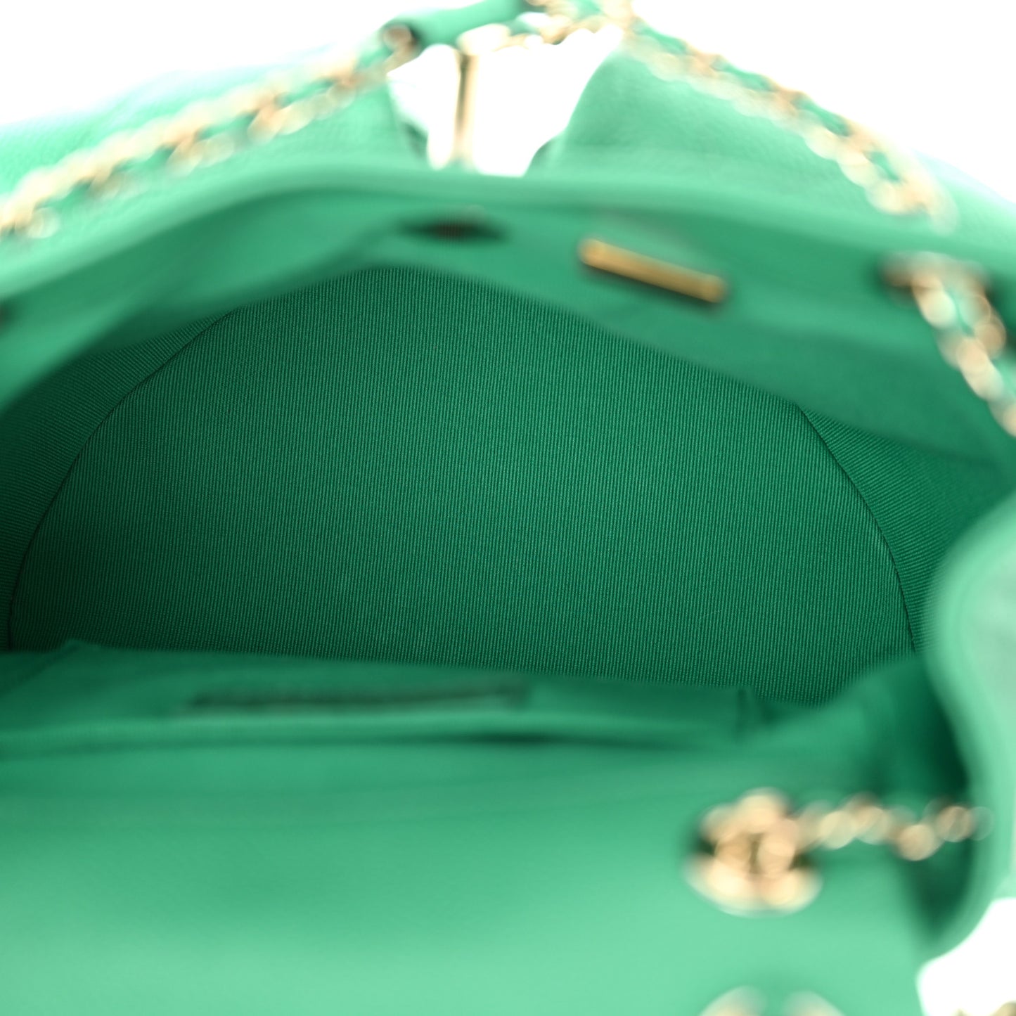 Caviar Quilted Medium Duma Pockets Drawstring Backpack Green