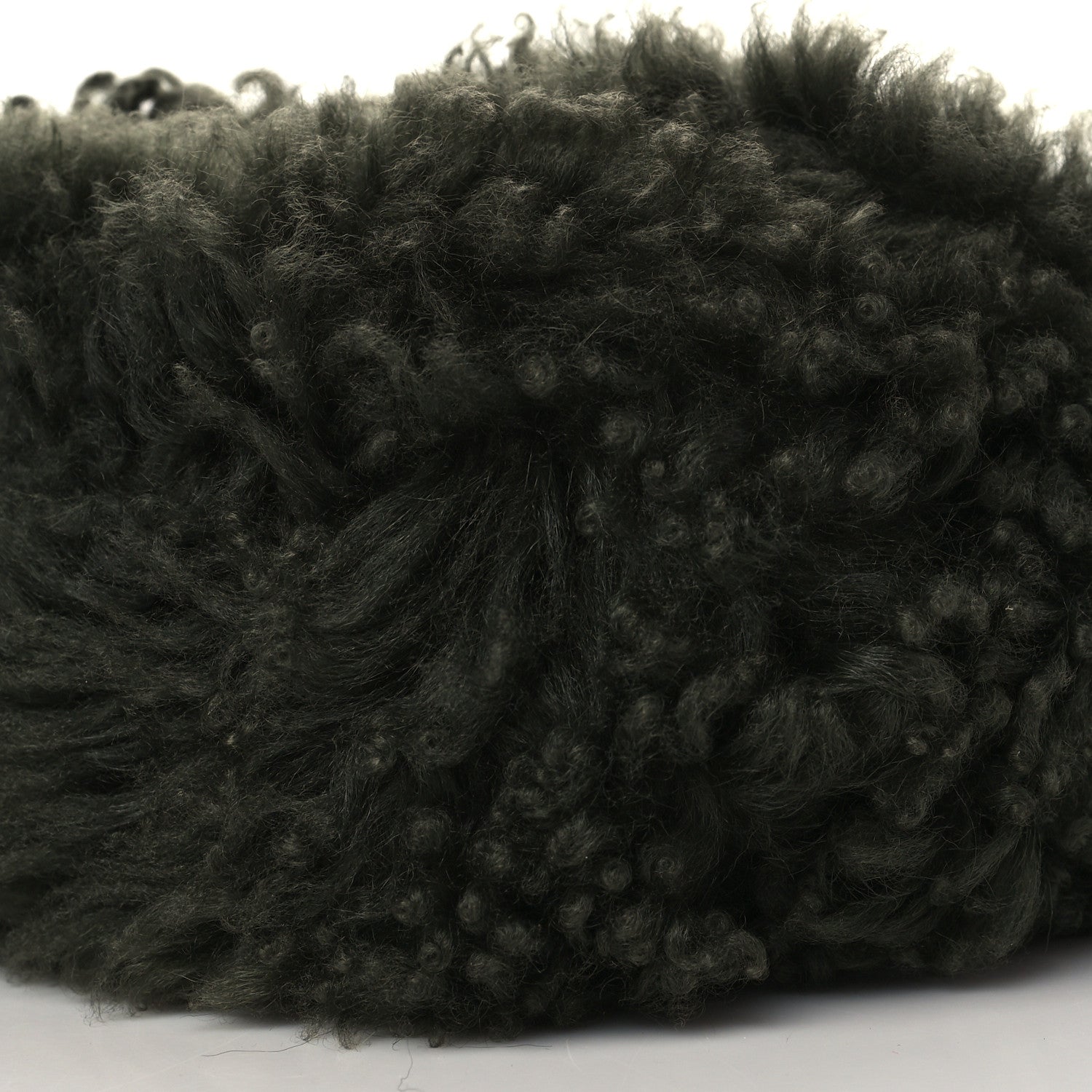 Celine Shearling Small Shoulder Bag Dark Green 9 of 10
